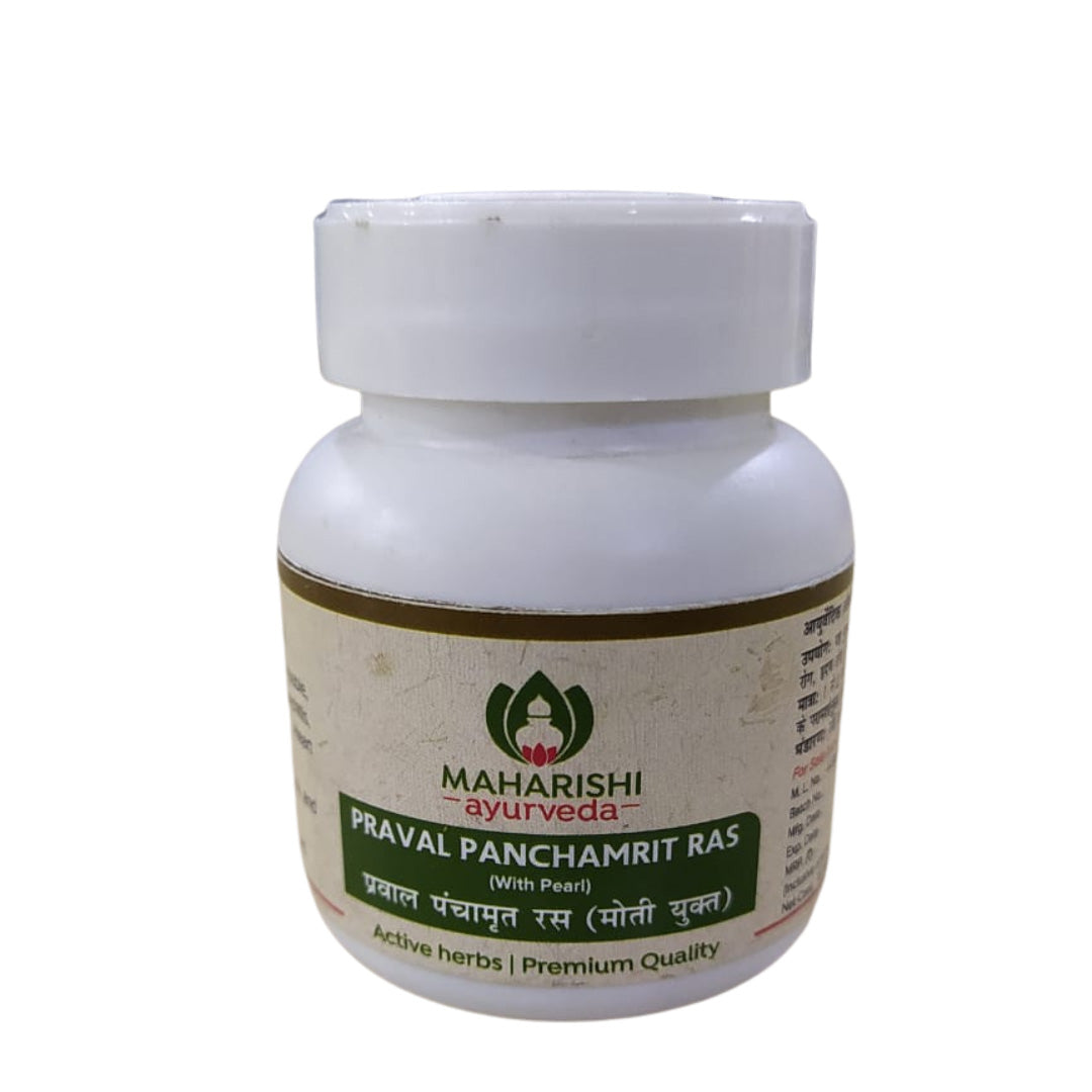 PRAVAL PANCHAMRIT RAS (with Pearls) - 16 tablets pack - Maharishi Ayurveda