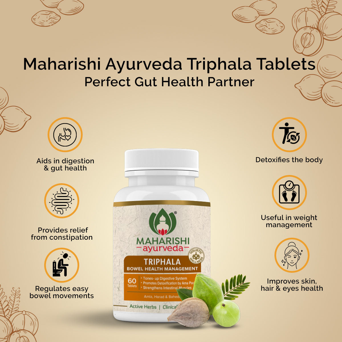 Triphala - 60 Tablets Pack - Maharishi Ayurveda1