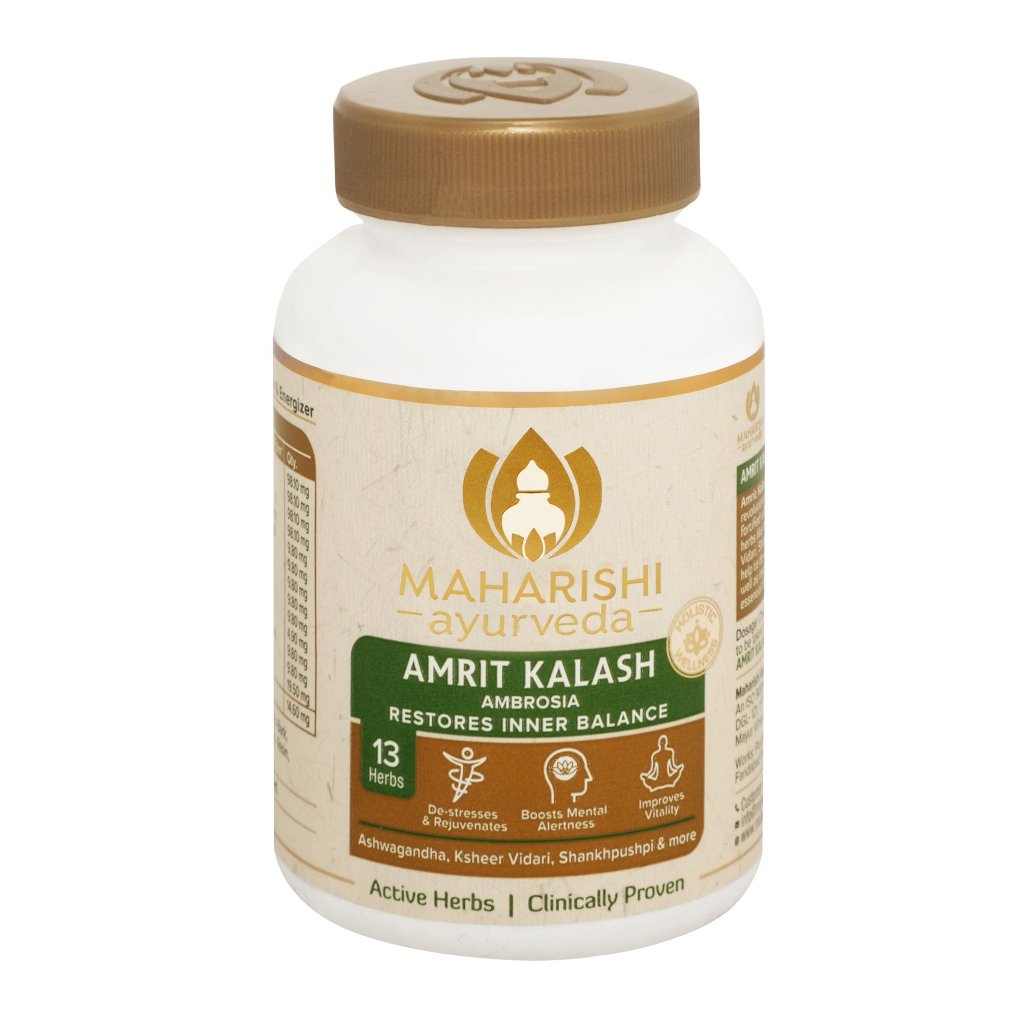 Maharishi Ayurveda Amrit Kalash - Ambrosia (60 Tablets) - For Active Mind & Body