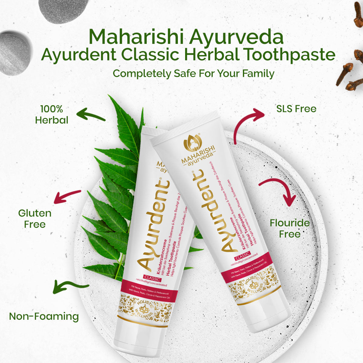 Ayurdent Classic | 75ml Tube - Maharishi Ayurveda2