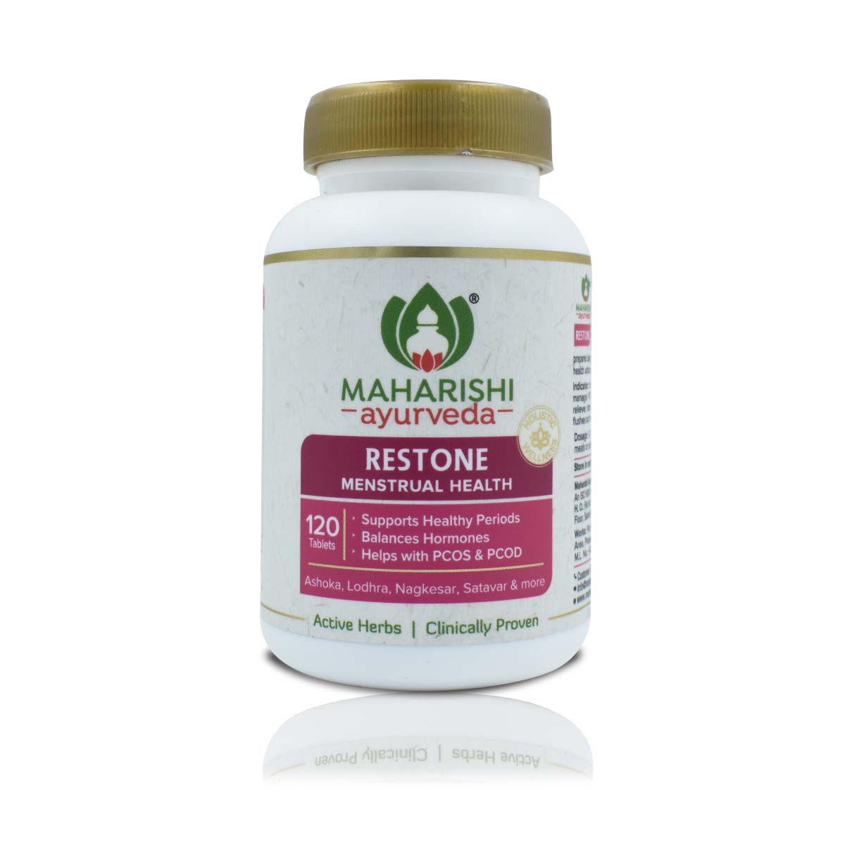 Maharishi Ayurveda Restone Tablets| For Healthy Periods| Regulates Menstrual Cycle | For Managing PCOD & PCOS- 120 Tablets Pack