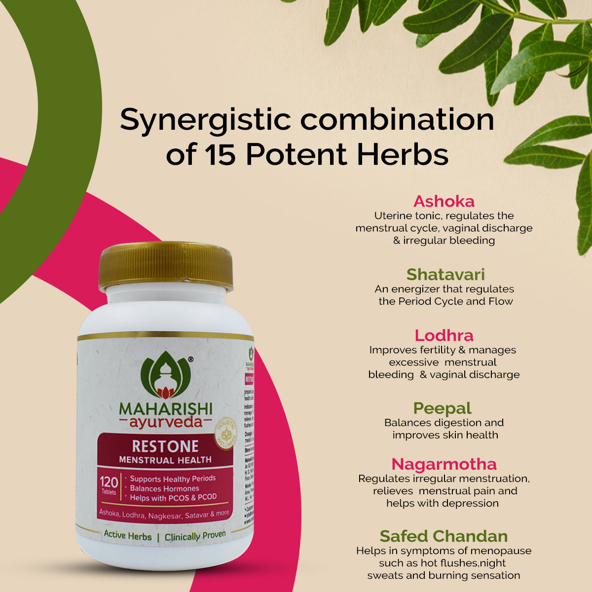 Maharishi Ayurveda Restone Tablets| For Healthy Periods| Regulates Menstrual Cycle | For Managing PCOD & PCOS- 120 Tablets Pack - Maharishi Ayurveda3