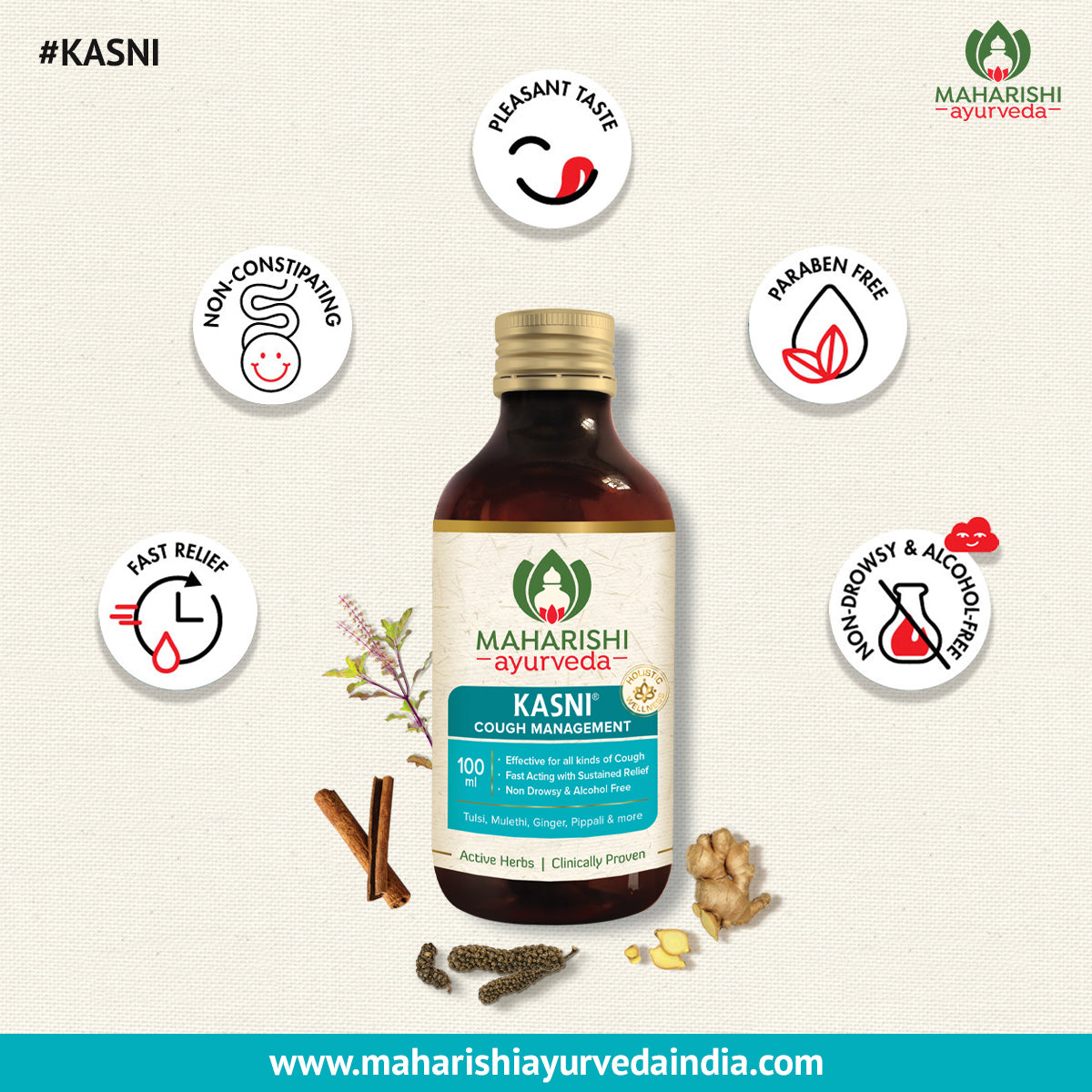 Kasni Cough Syrup (100ml) - Maharishi Ayurveda