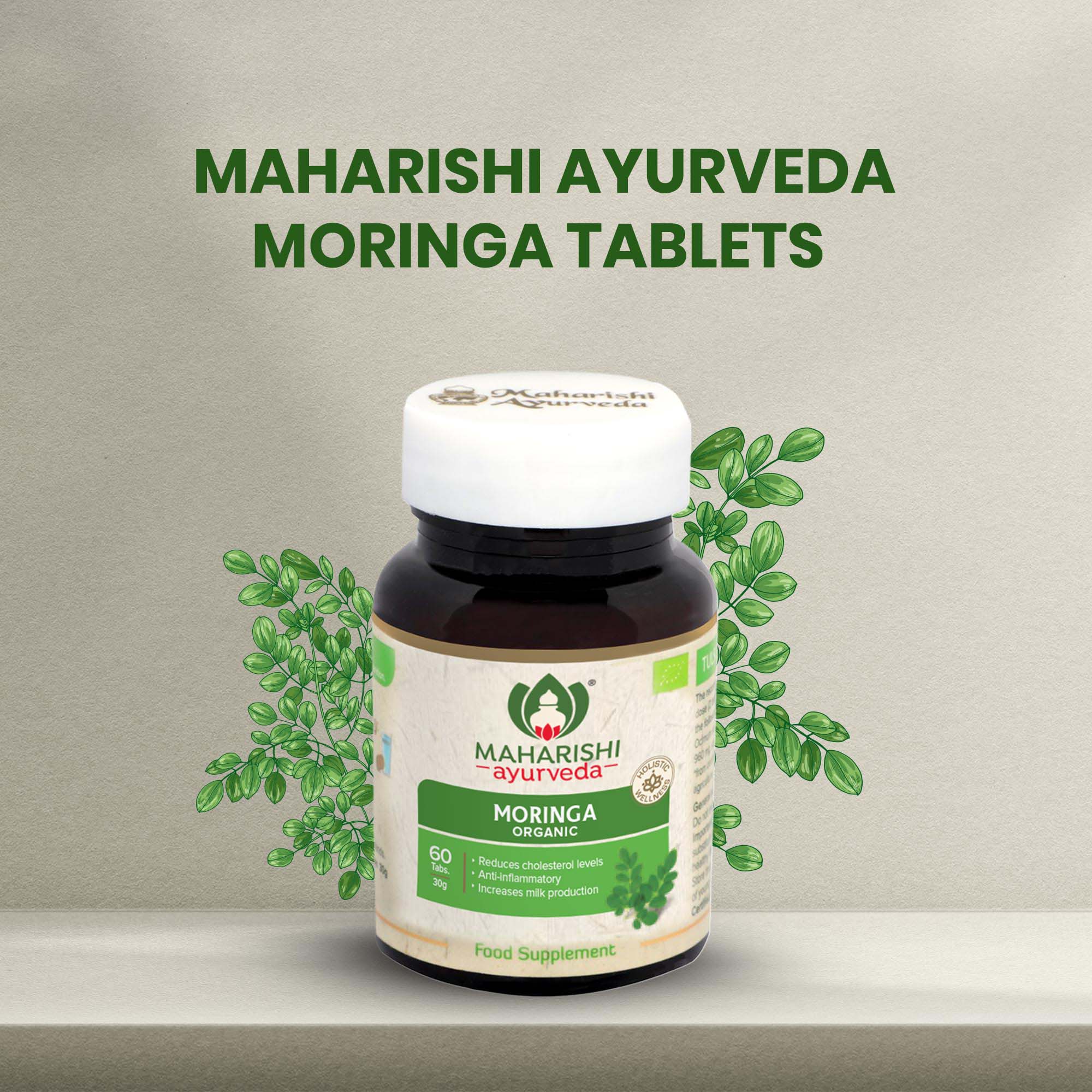 Organic Moringa | Certified by ECOCERT | 60 Tablets Pack