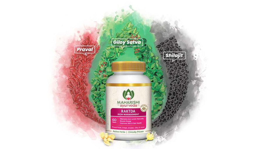 Raktda - Iron Management ( Dual Pack) | 60 Tablets Pack Each - Maharishi Ayurveda