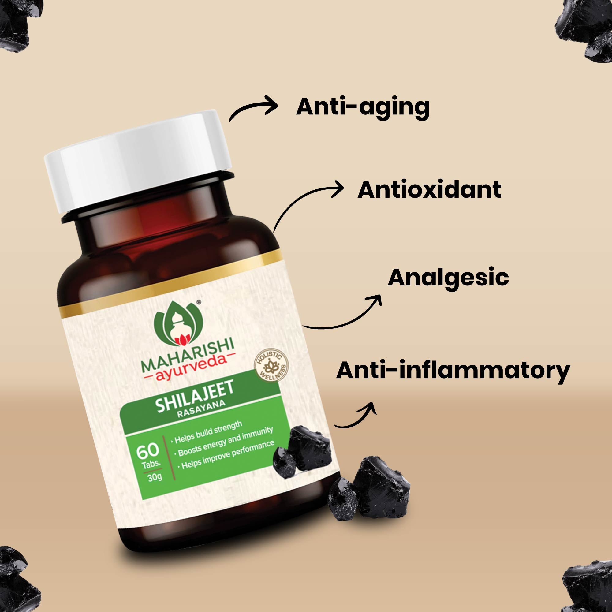 Shilajeet Rasayana | Natural & Pure Shilajeet 60 Tablets Pack6