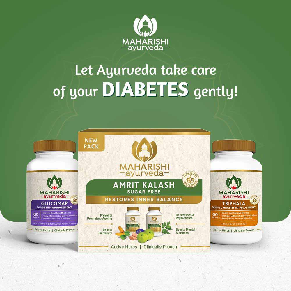 Complete Diabetes Care Therapy ( Amrit Kalash Nectar 60 Tabs, Amrit Kalash Ambrosia 60 Tabs, Glucomap 60 Tabs & Triphala 60 Tabs)