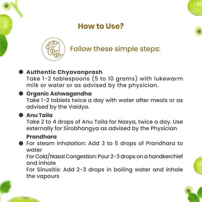 Immunity+ Kit - Complete Family Protection (Chyavanprash 500gms, Organic Ashwagandha 60 Tabs, Prandhara 3ml & Anu Taila 10 ml) - Maharishi Ayurveda6