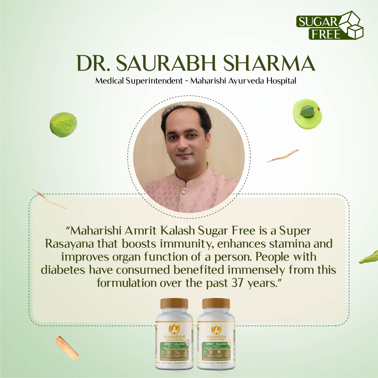 Maharishi Ayurveda Amrit Kalash Sugar Free | Super Rasayana for Perfect Health | Restores Innate Immunity | Helps Preserve Youthfulness | Helps Heart Health | Daily Health & Longevity | Ideal for Diabetics | 60 Nectar & 60 Ambrosia Tablets - Maharishi Ayurveda